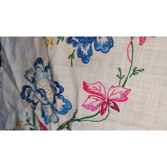 Vintage Floral Embroidery Linen Kit With Threads & Needles - Picture 9 of 10